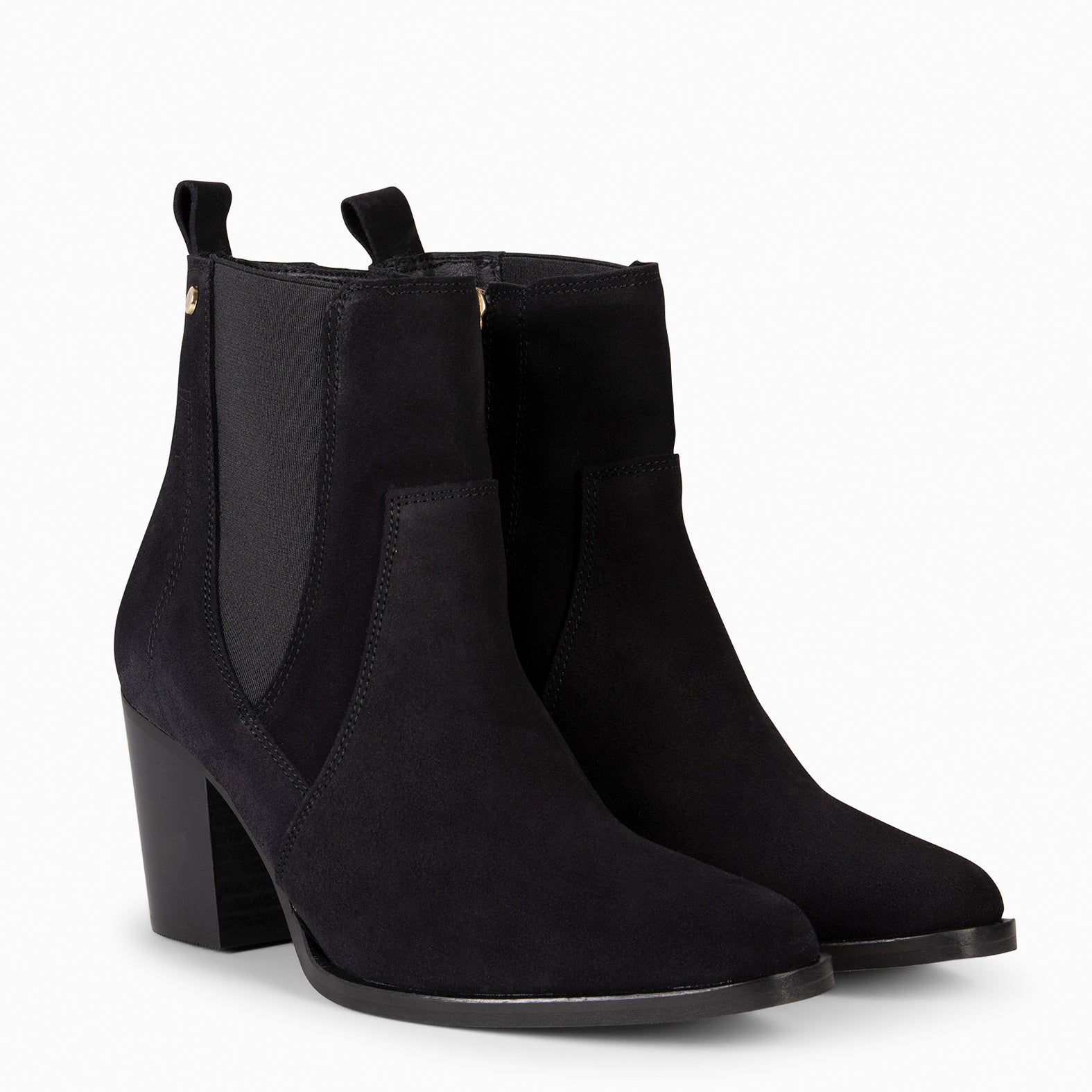 AMBER – Botines de tacón ancho NEGRO