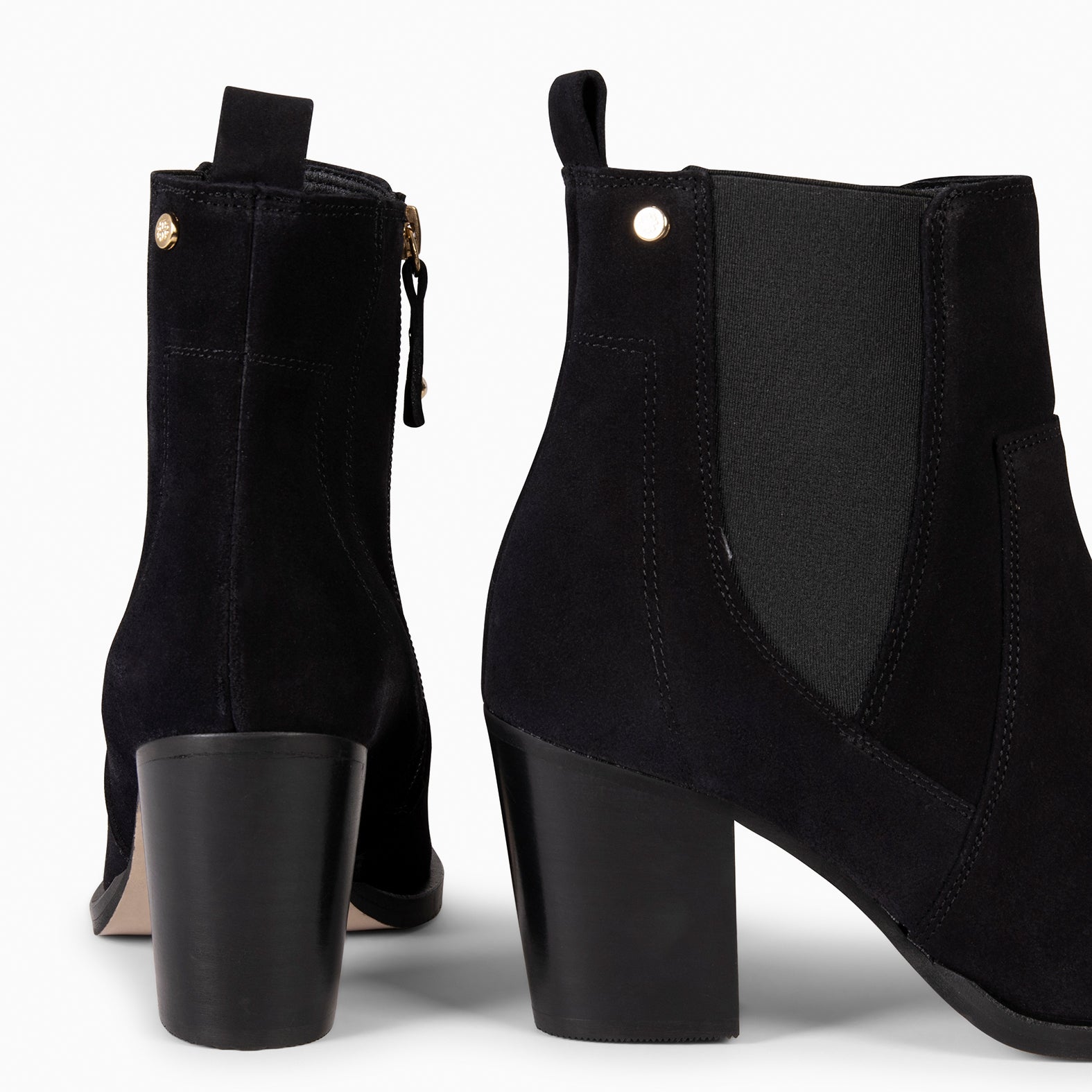 AMBER – Bottines à talon type Chelsea NOIR