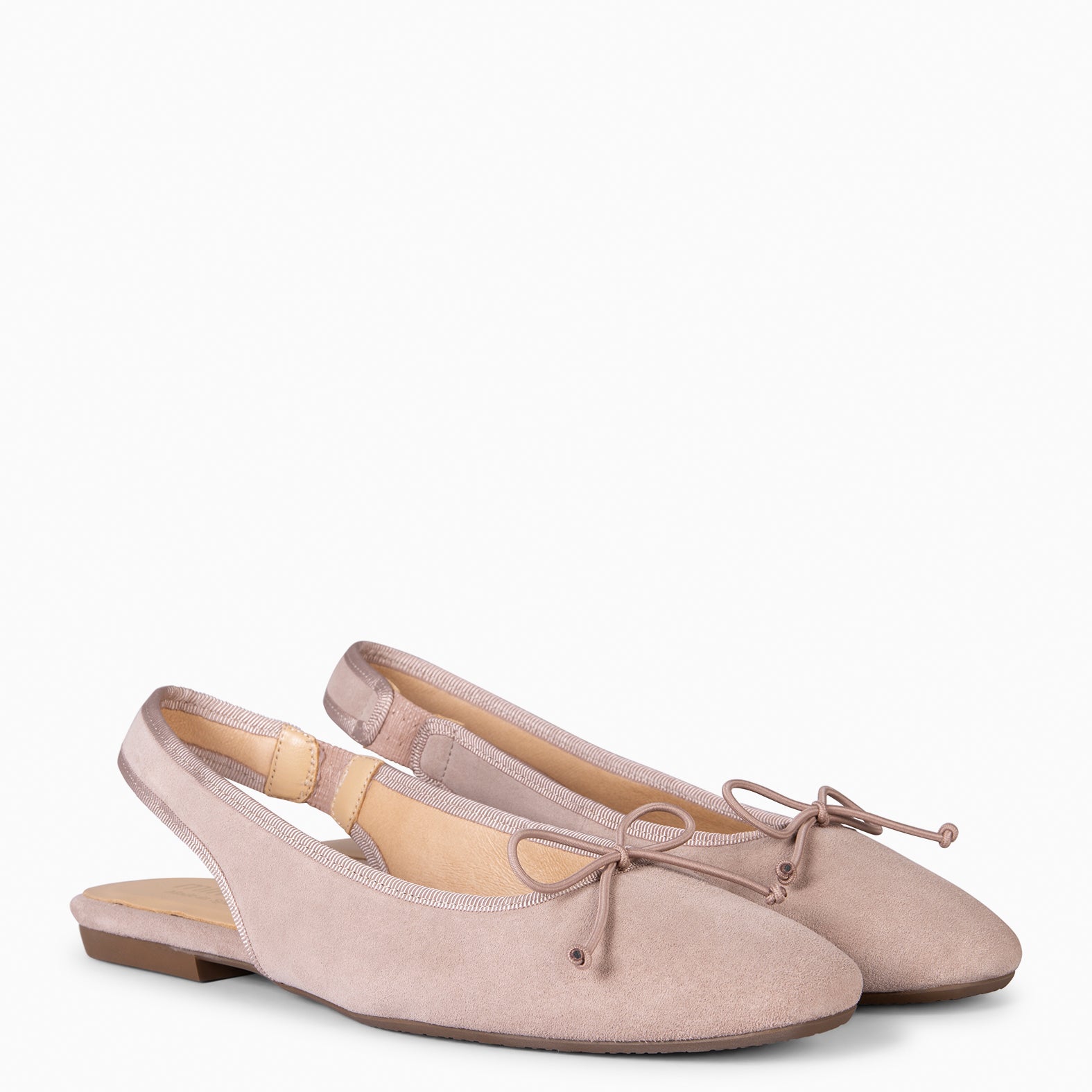 LUNA - BAILARINA DESTALONADA PLANA CON LAZO NUDE - miMaO ®