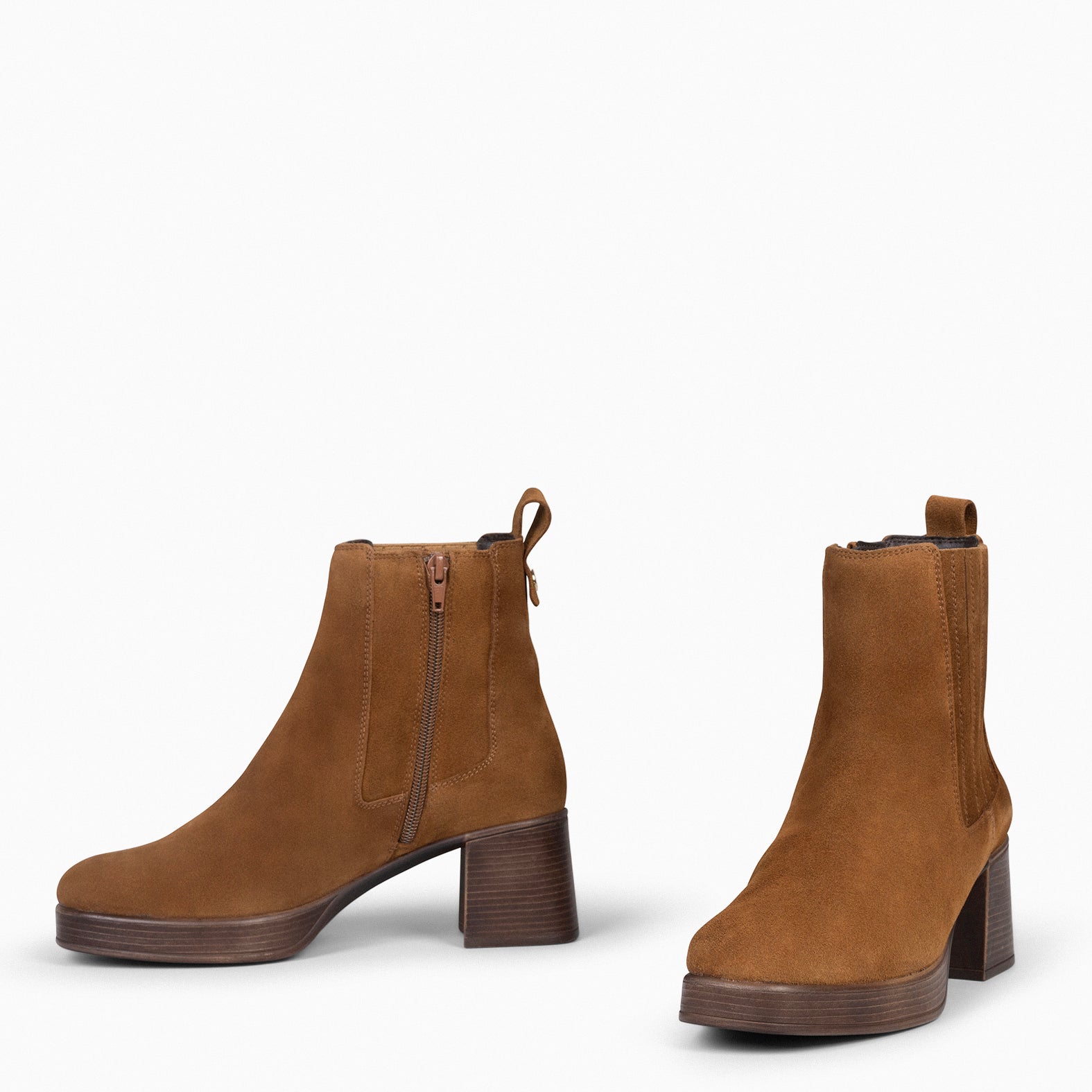 DAYTON - CAMEL Women zipper booties