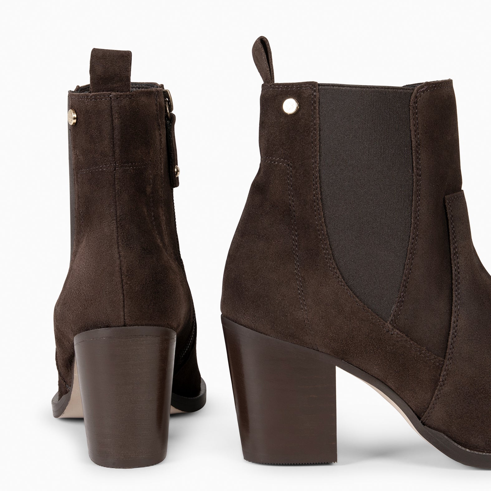 AMBER – Bottines à talon type Chelsea MARRON