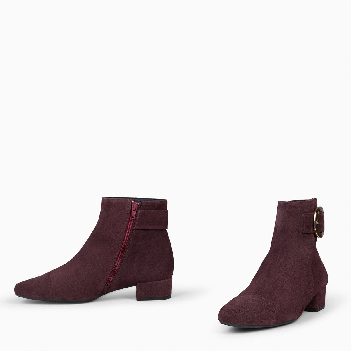 NAPLES - BURGUNDY Women booties with buckle