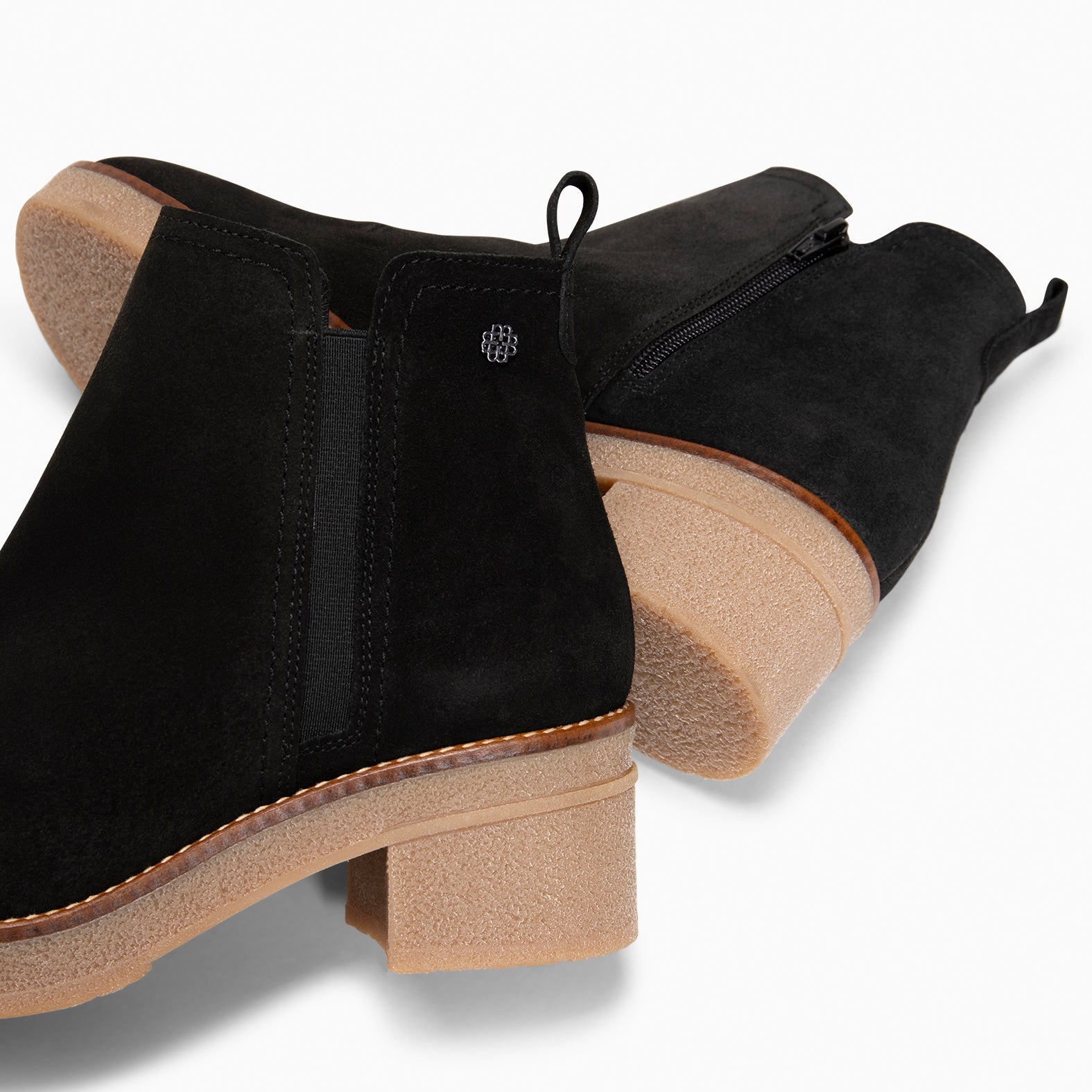 SWING - Botines casual de ante hidrófugo NEGRO