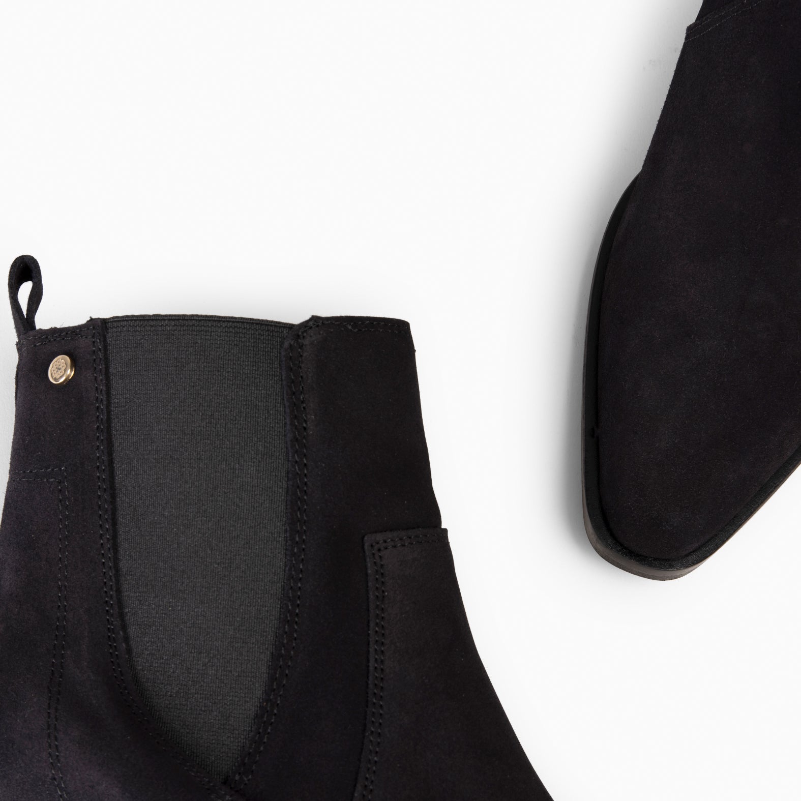 AMBER – Bottines à talon type Chelsea NOIR