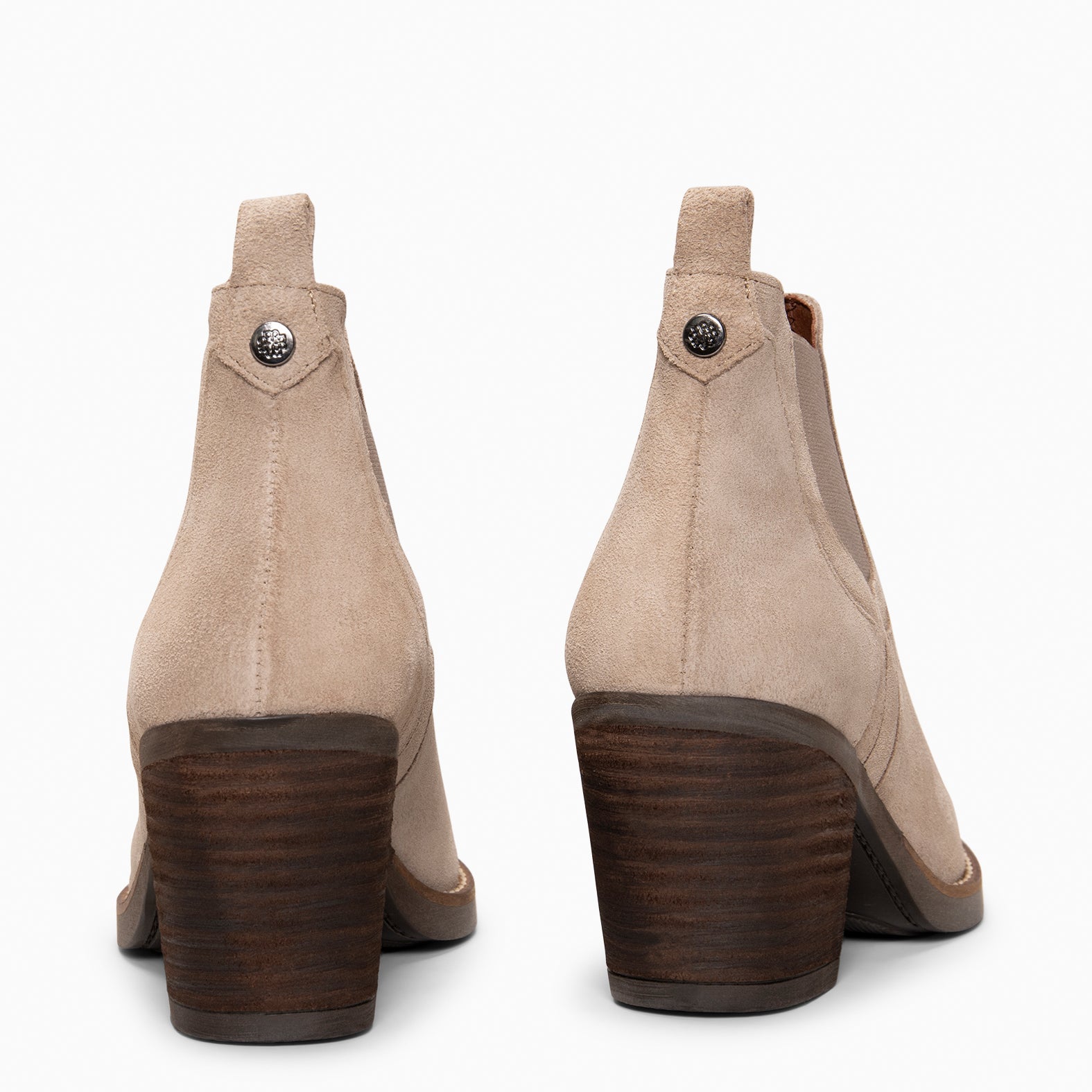 CASSIDY - BEIGE High-heeled chelsea style ankle boots
