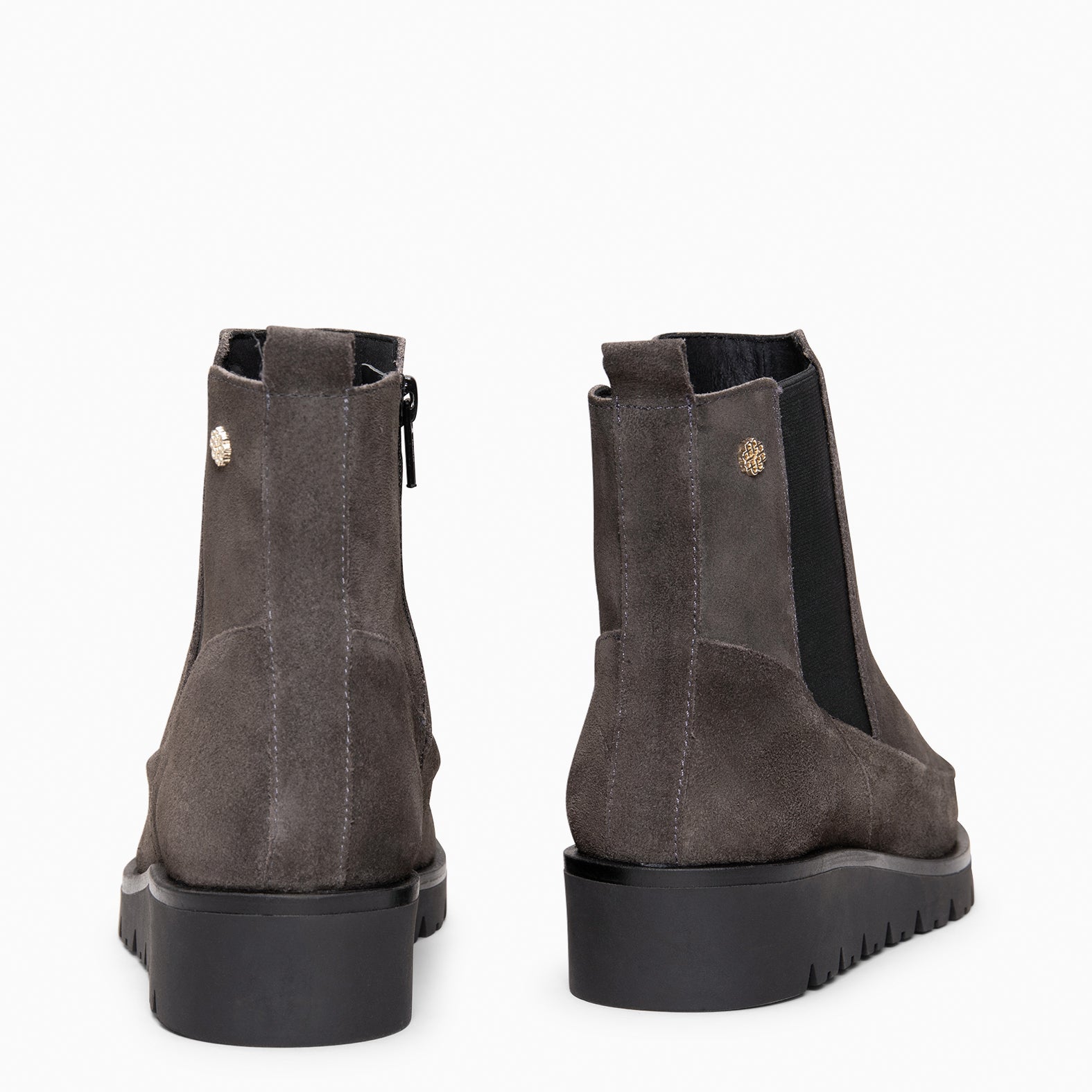 BRISTOL - Botines de ante con cuña GRIS