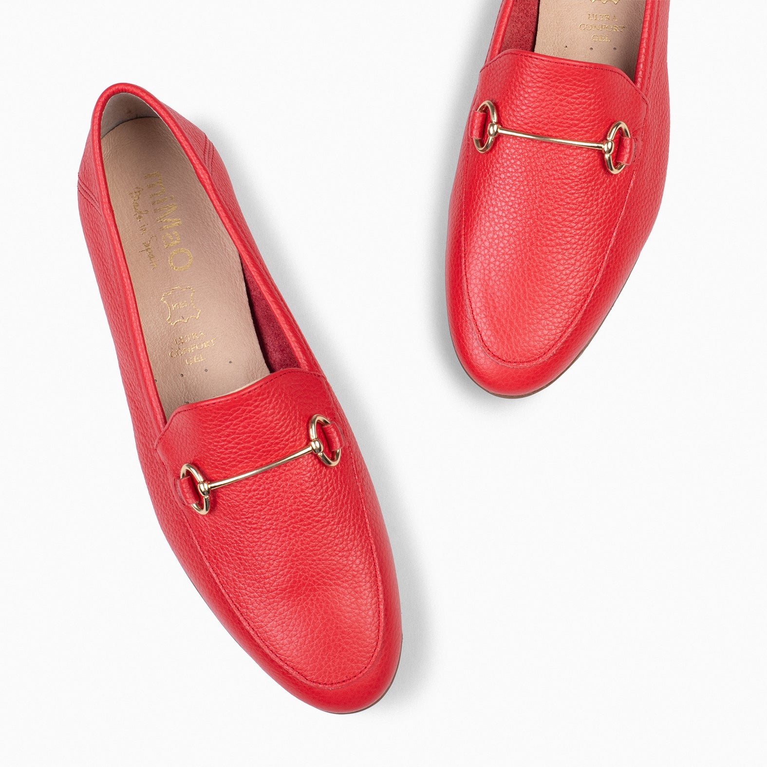 STYLE – Mocasines planos ROJO con adorno metalizado