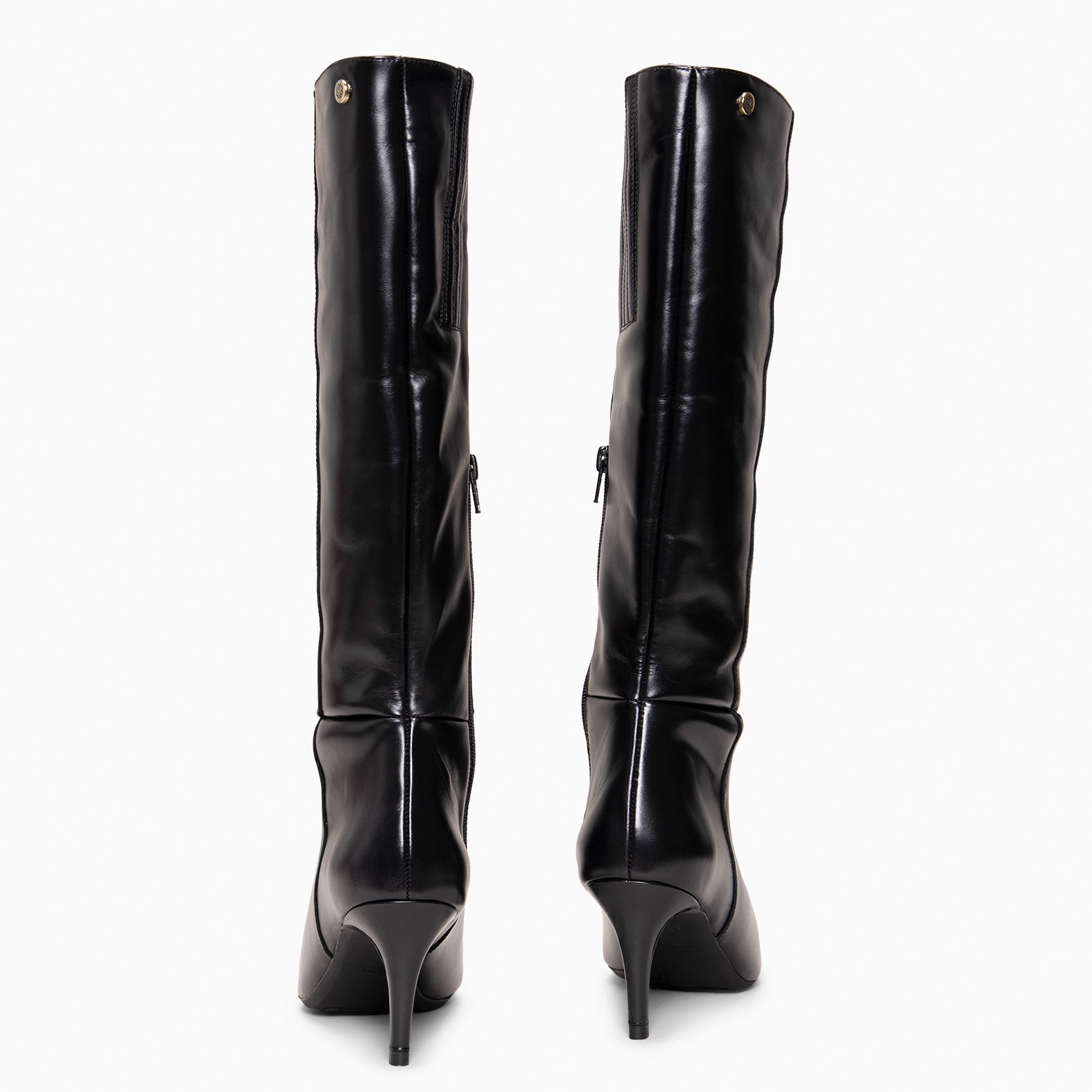 MANHATTAN - Botas de piel con tacón fino NEGRO