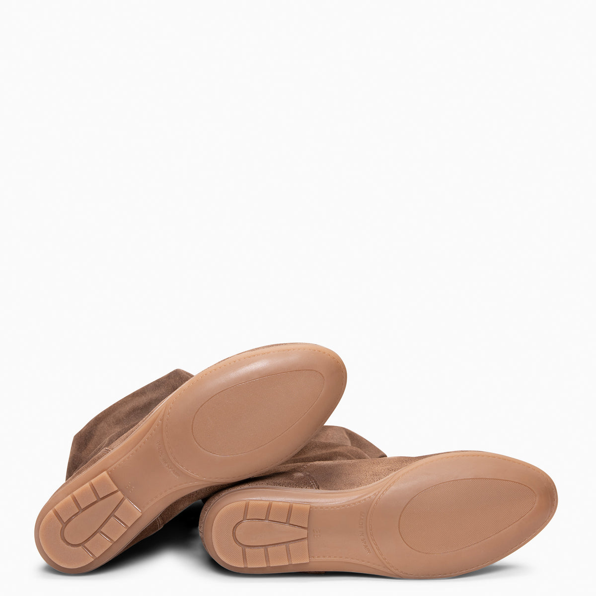 FIONA - Bottes plissées en daim TAUPE