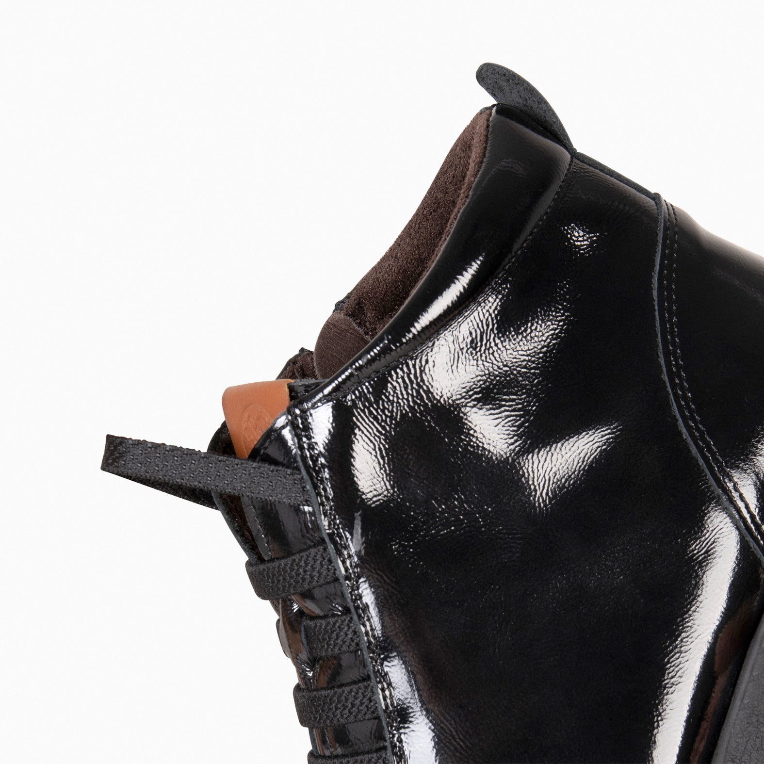 FLEXY - Zapatillas de charol NEGRO abotinadas