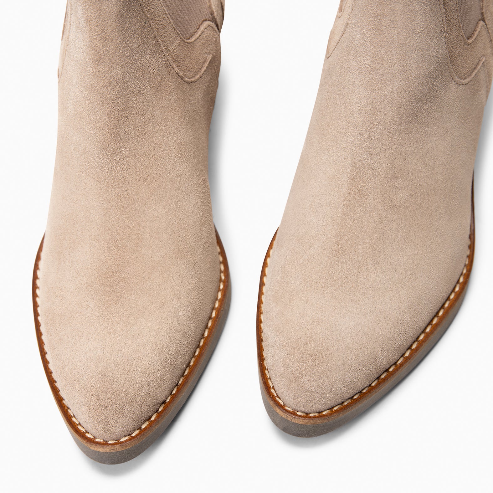 CASSIDY - BEIGE High-heeled chelsea style ankle boots