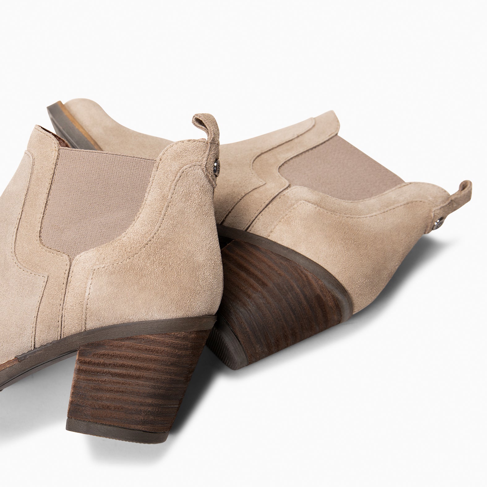 CASSIDY - BEIGE High-heeled chelsea style ankle boots