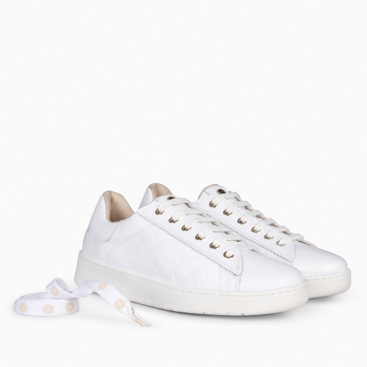 MARSELLA - Sneakers cordones intercambiables BLANCO