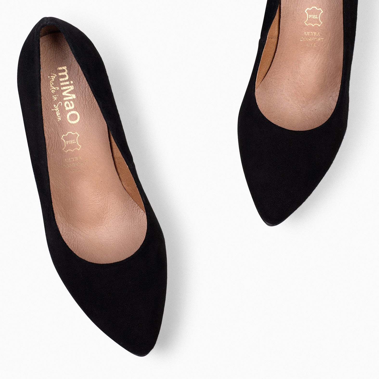 URBAN - BLACK suede high-heeled shoes