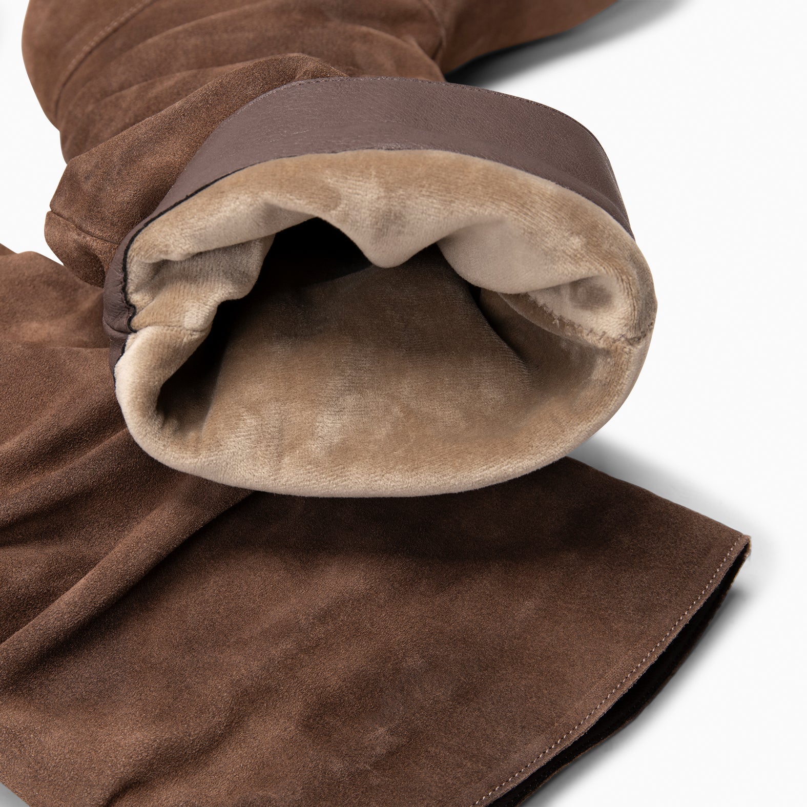 FIONA - Botas arrugadas de ante TAUPE