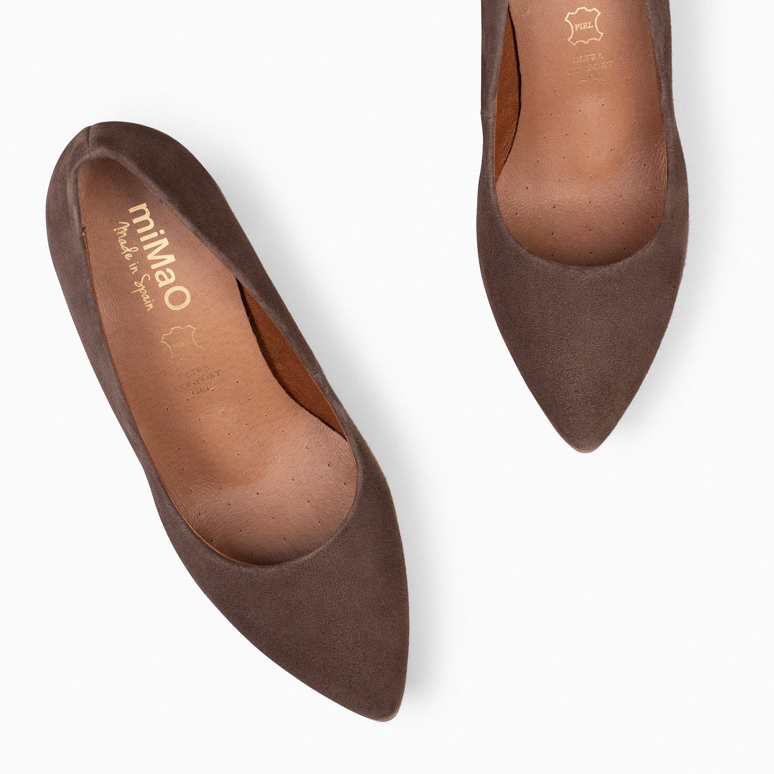 URBAN - BROWN suede high-heeled shoes