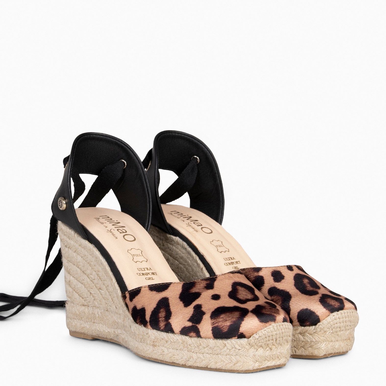 MOMBASA - Cuñas de esparto con cinta LEOPARDO