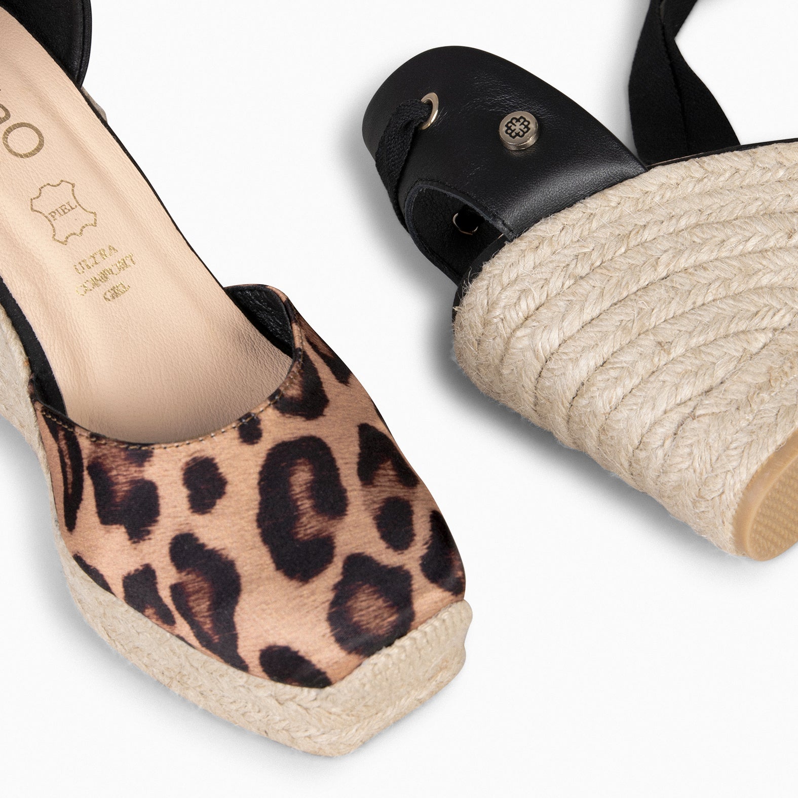 MOMBASA - Espadrilles compensées à ruban ANIMAL PRINT