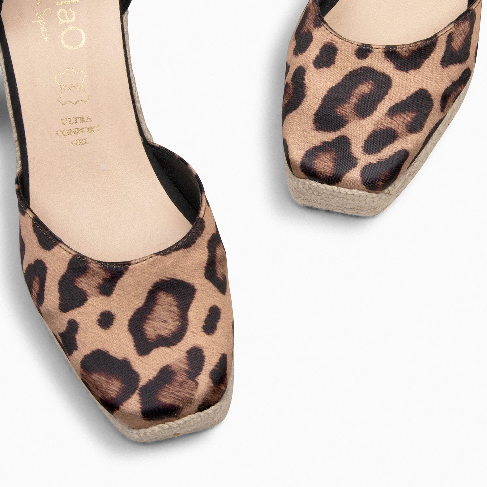 MOMBASA - Cuñas de esparto con cinta LEOPARDO