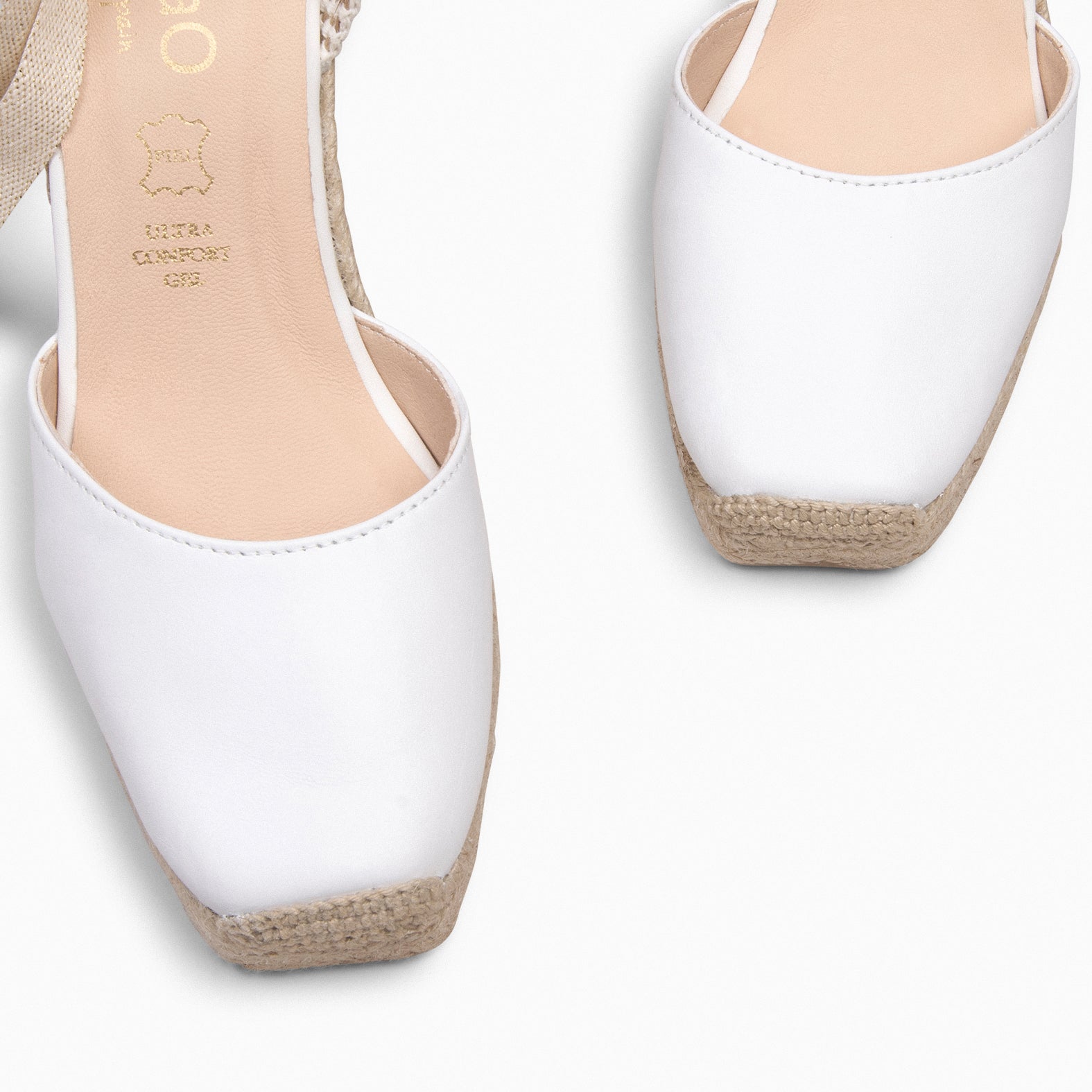 MOMBASA - Cuñas de esparto con cinta BLANCO