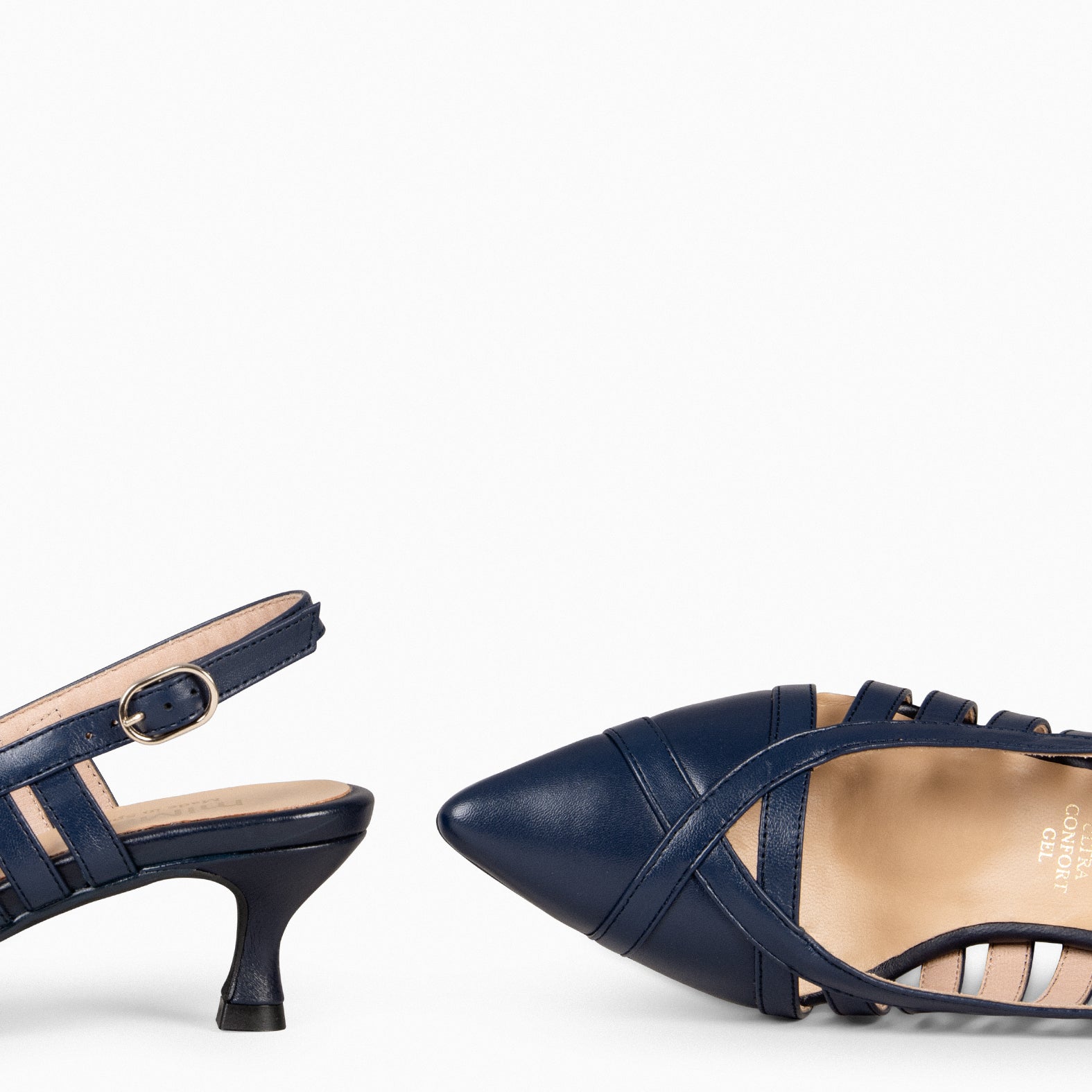 JADE – NAVY slingback kitten heels