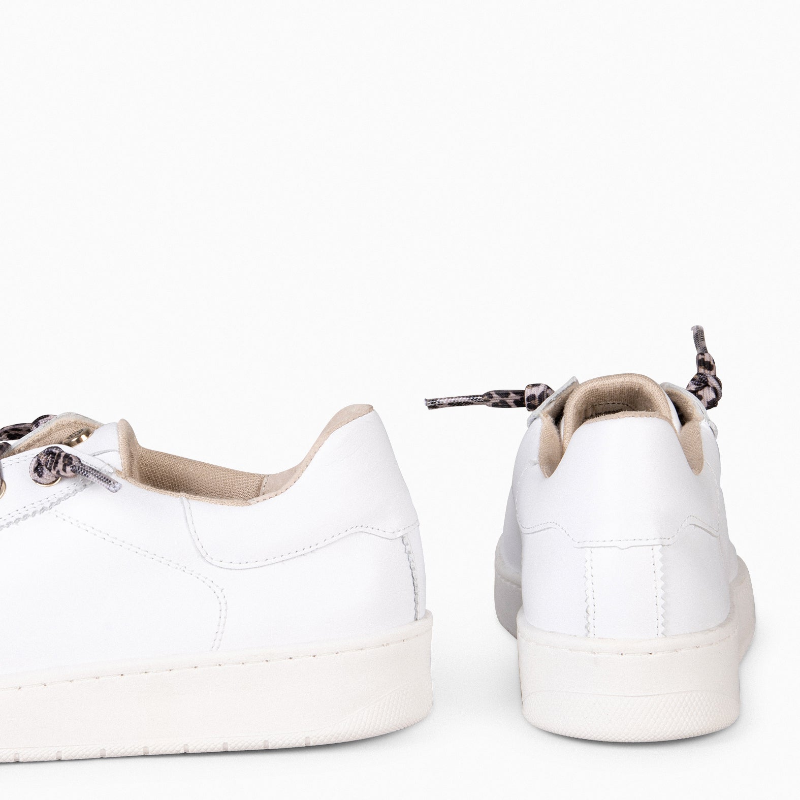 Nantes - WHITE and ANIMAL PRINT sneakers