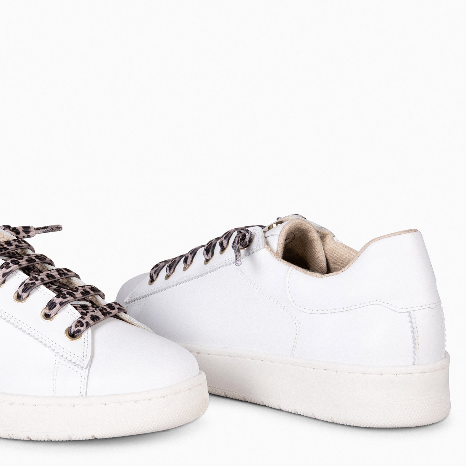 NANTES – WHITE LEOPARD WITH ELASTIC LACES