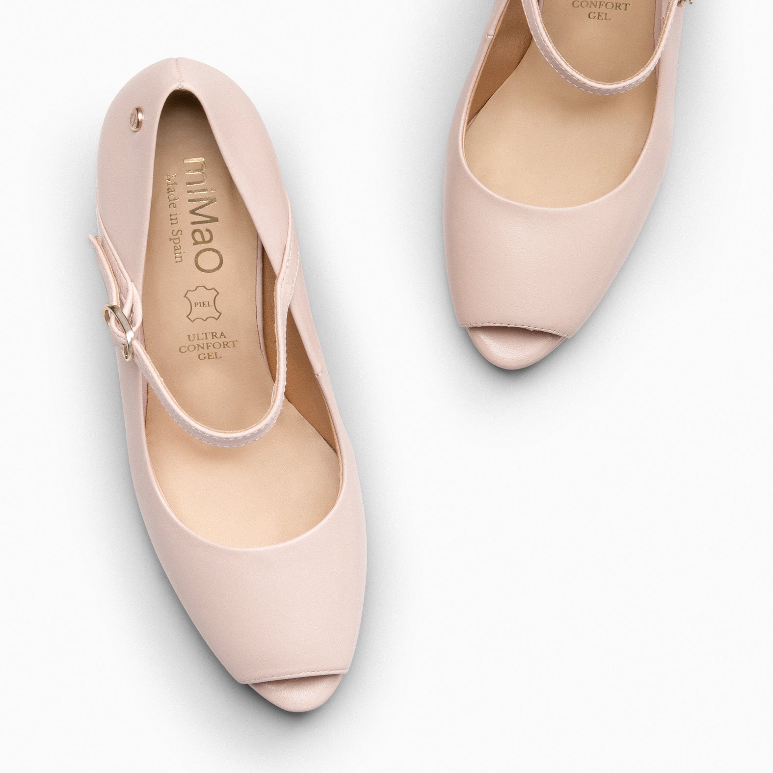 CASSIS - Zapato Peep Toe con correa NUDE