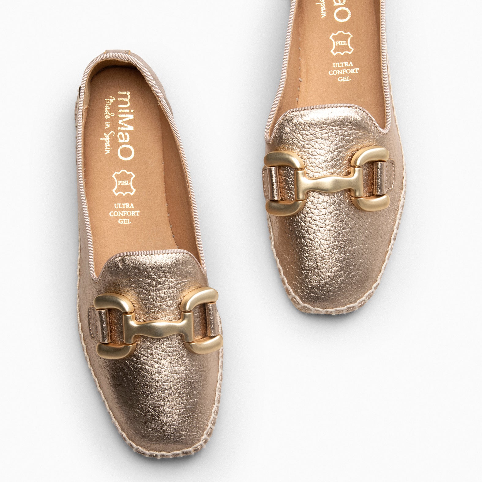 MERAYA – Espadrilles plates inspiration mocassins DORÉ