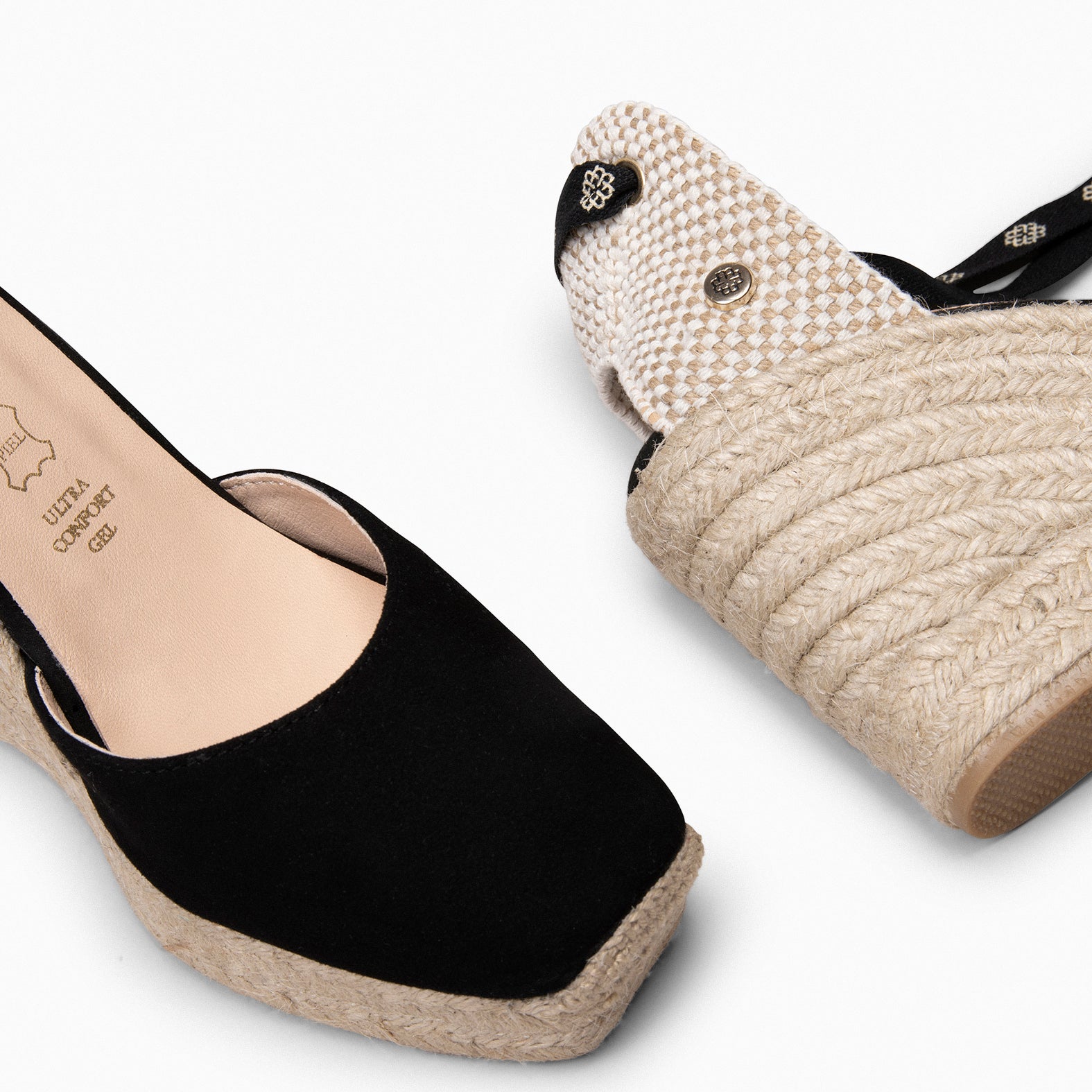 MOMBASA - Espadrilles compensées à ruban NOIR