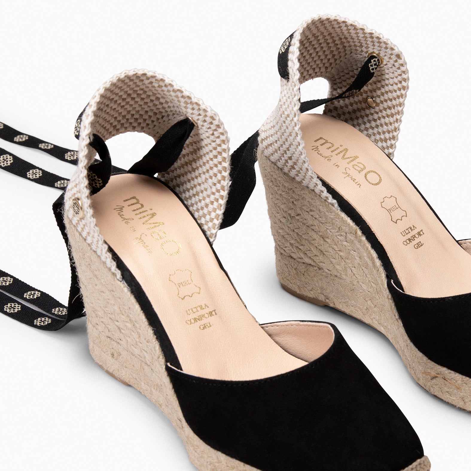 MOMBASA - BLACK ESPADRILLES WITH RIBBONS