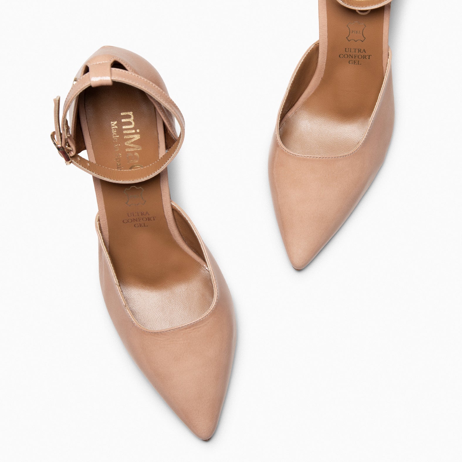 AINHOA – Escarpins en cuir vernis à talon haut NUDE