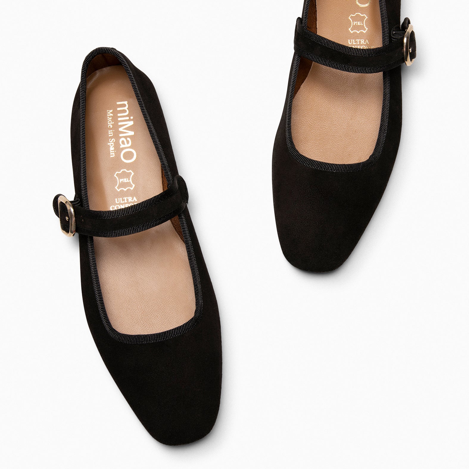 CLARA - Merceditas con puntera cuadrada en NEGRO