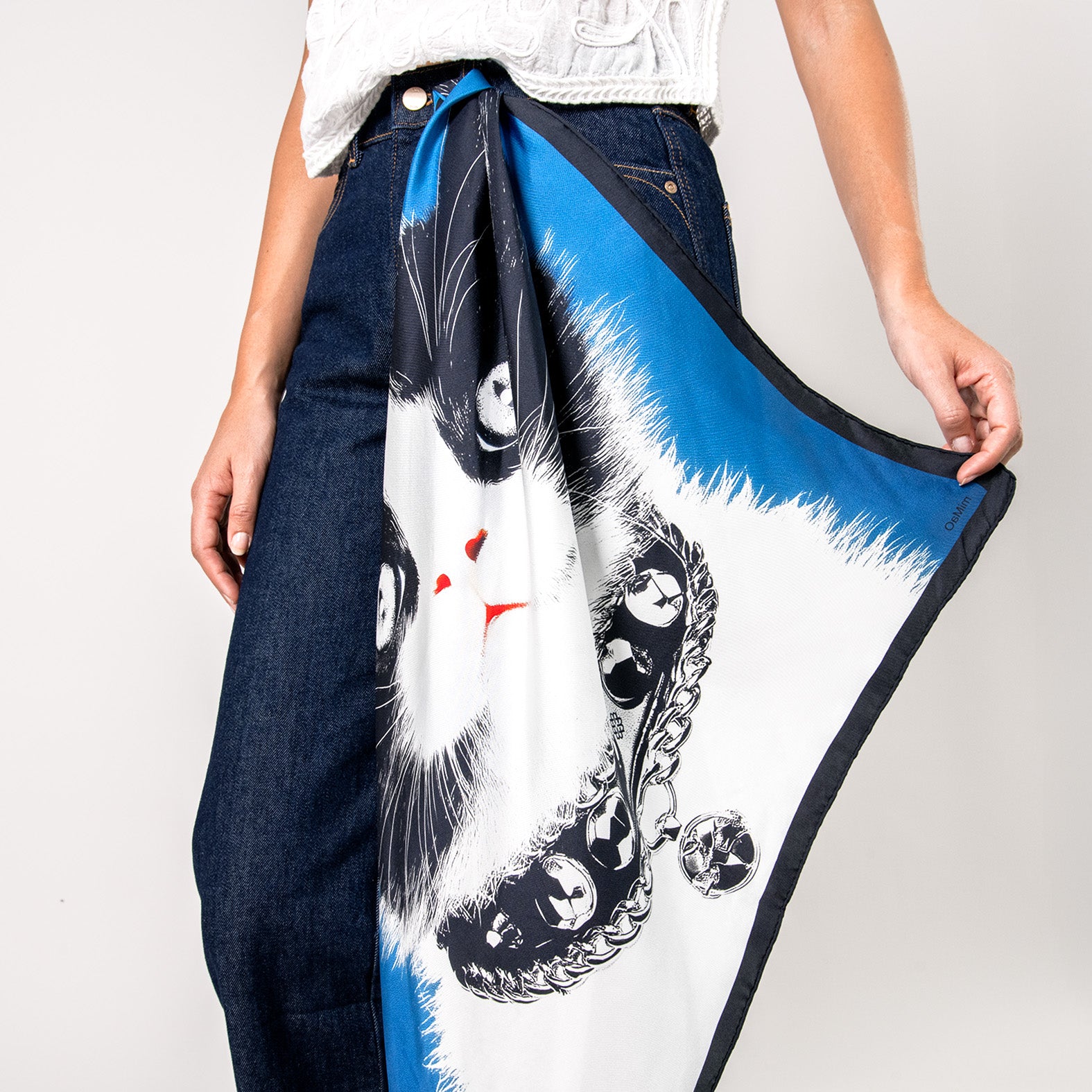 TUXEDO - 100% natural silk scarf