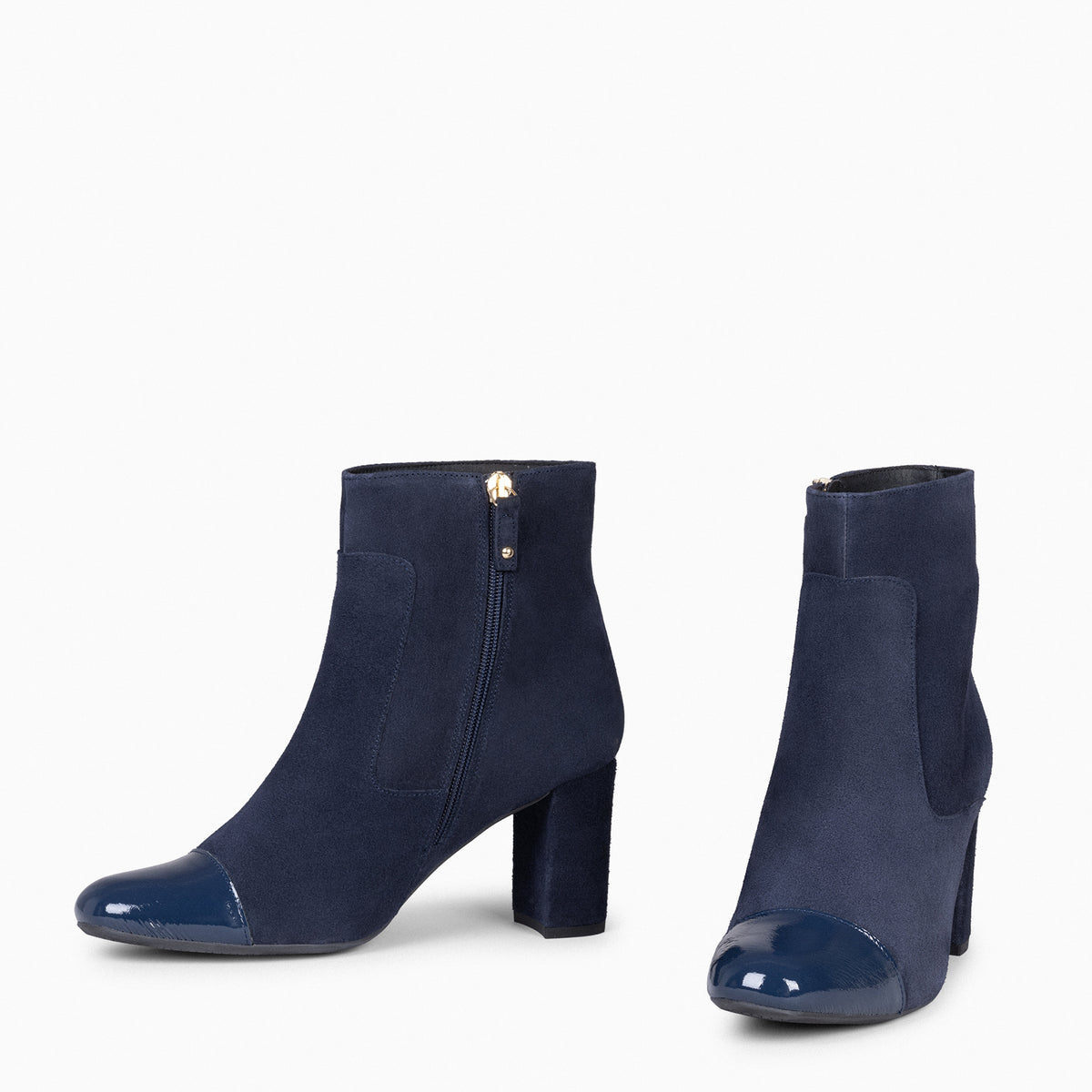 VARENNA - Botín con cremallera para mujer AZUL