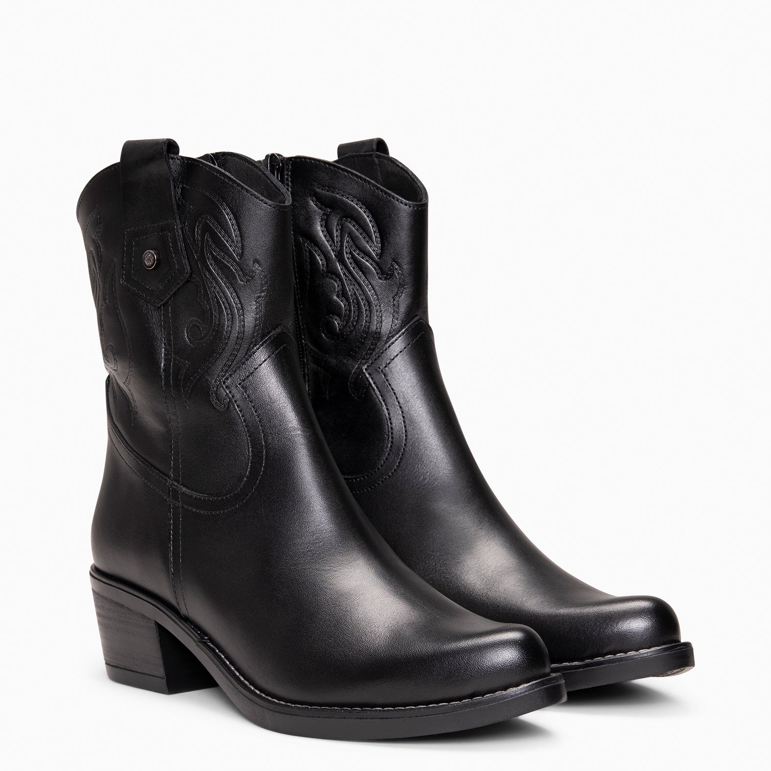 CYRUS - Botines cowboy NEGRO