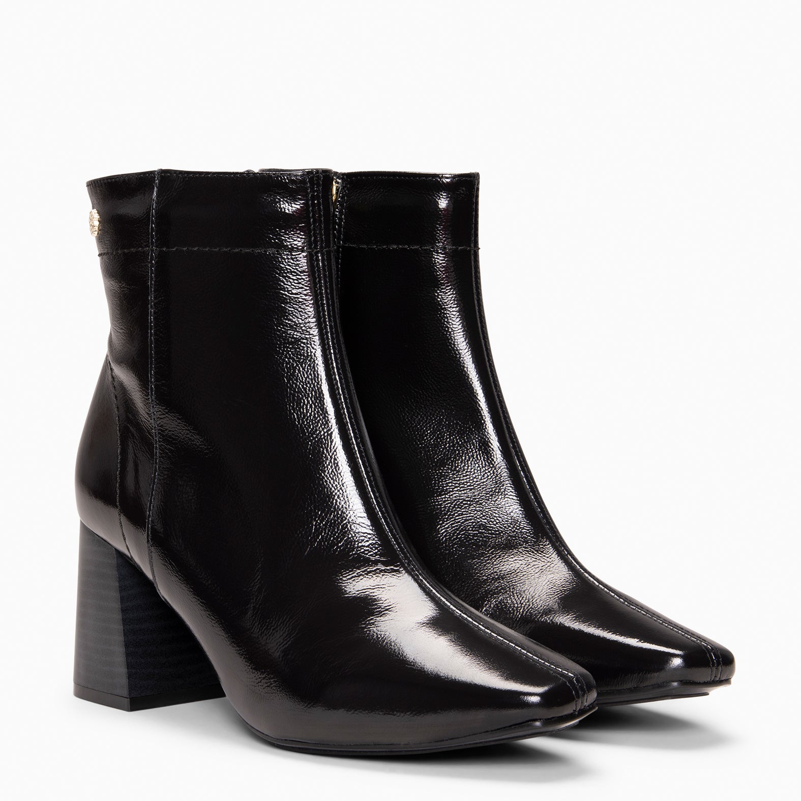 LIPPA - Botines de tacón alto de charol NEGRO