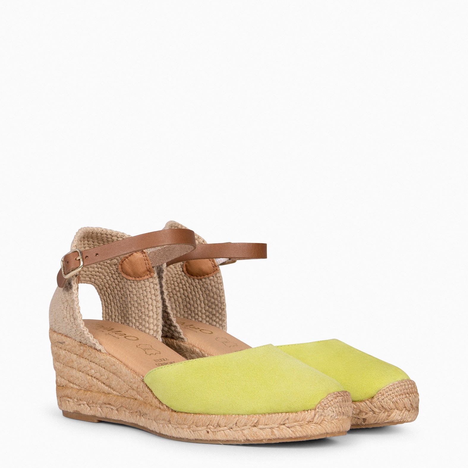 ALTEA – Espadrilles à talon compensé CITRON VERT
