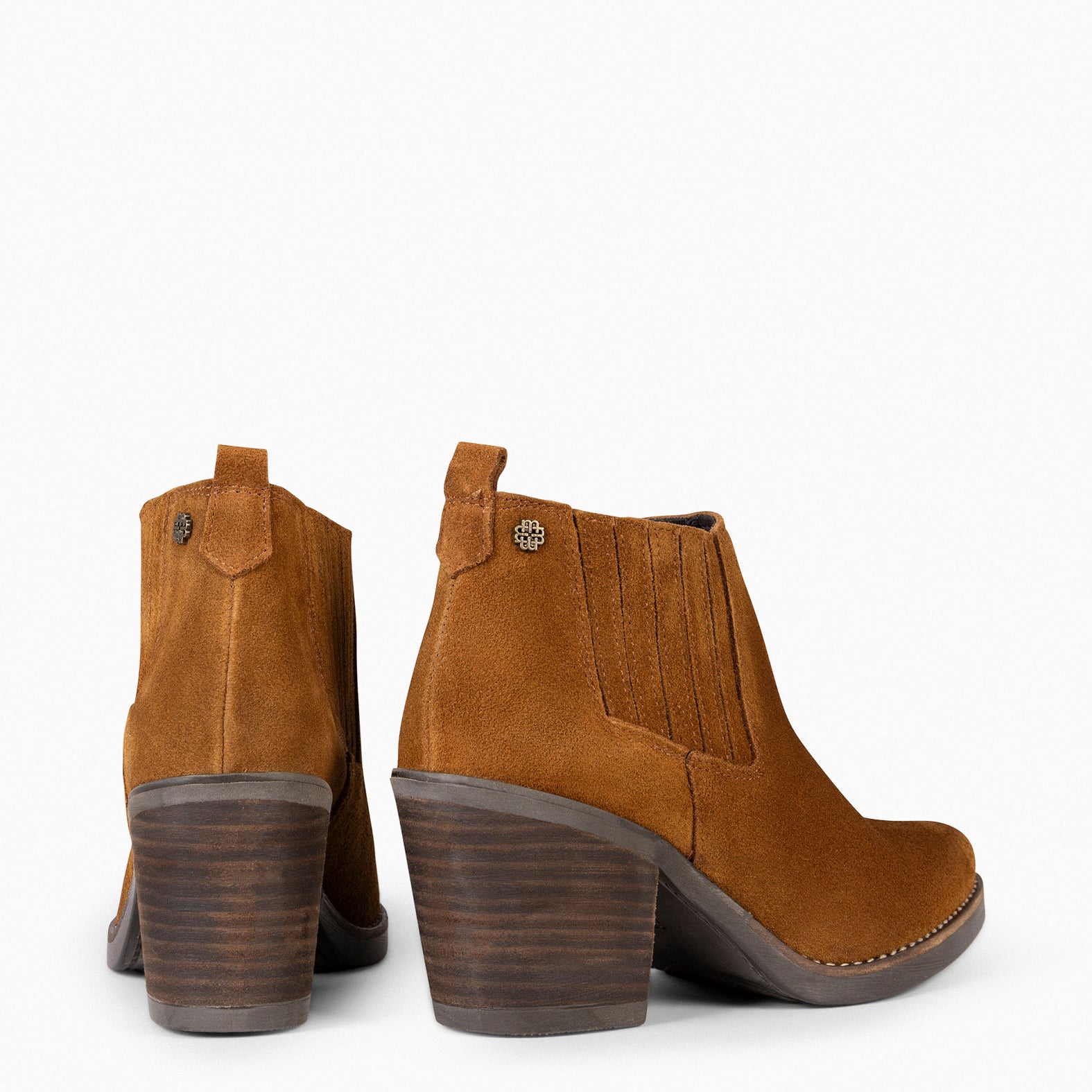ALABAMA - Bottines cowboy pour femme en daim CAMEL
