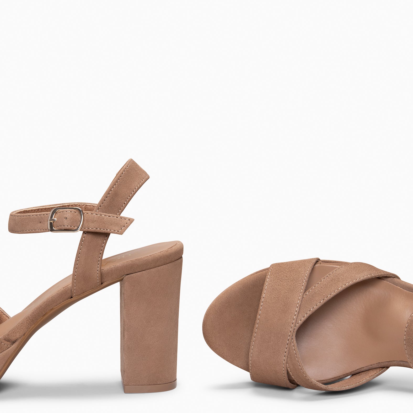 PARIS – Sandalias de fiesta con tacón alto y plataforma TAUPE