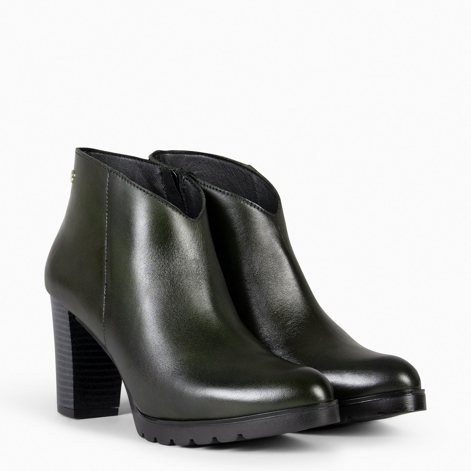 CLASSIC - Botines de mujer con tacón VERDE