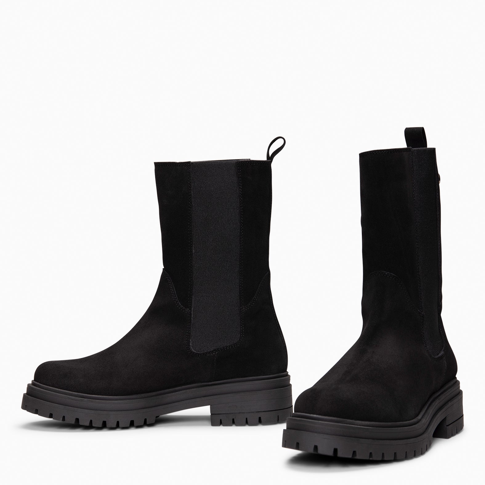 MARTE - Botines Chelsea con suela track NEGRO