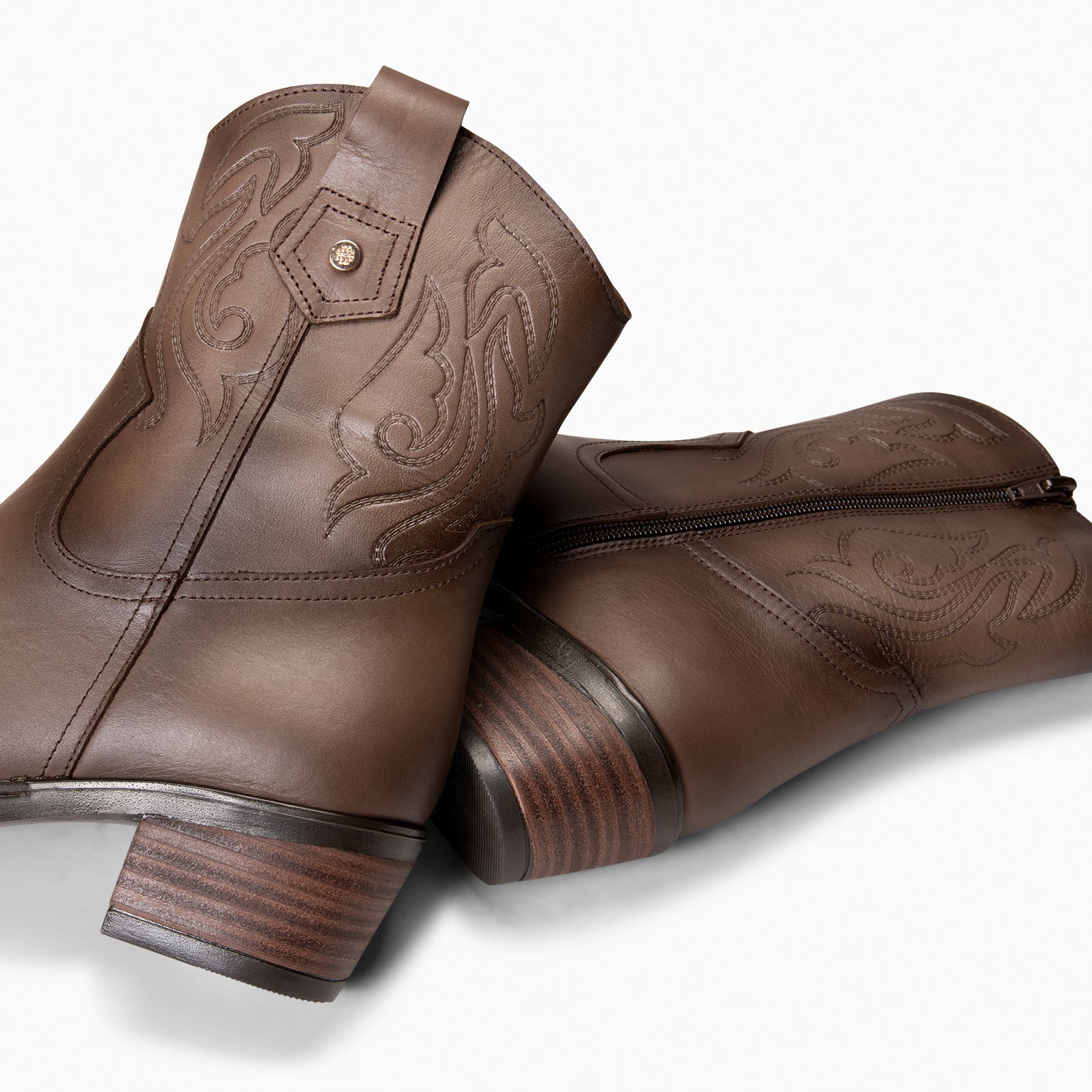 CYRUS - Botines cowboy TAUPE