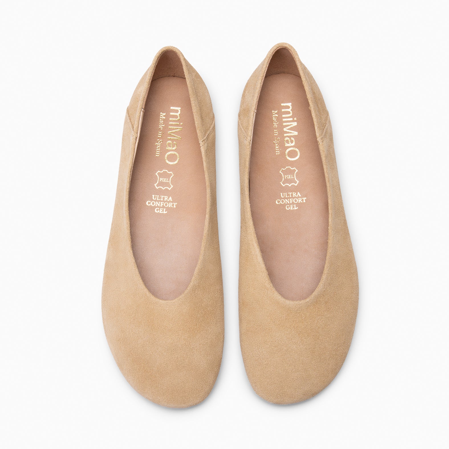 BOREAL - BIEGE Suede leather ballerinas
