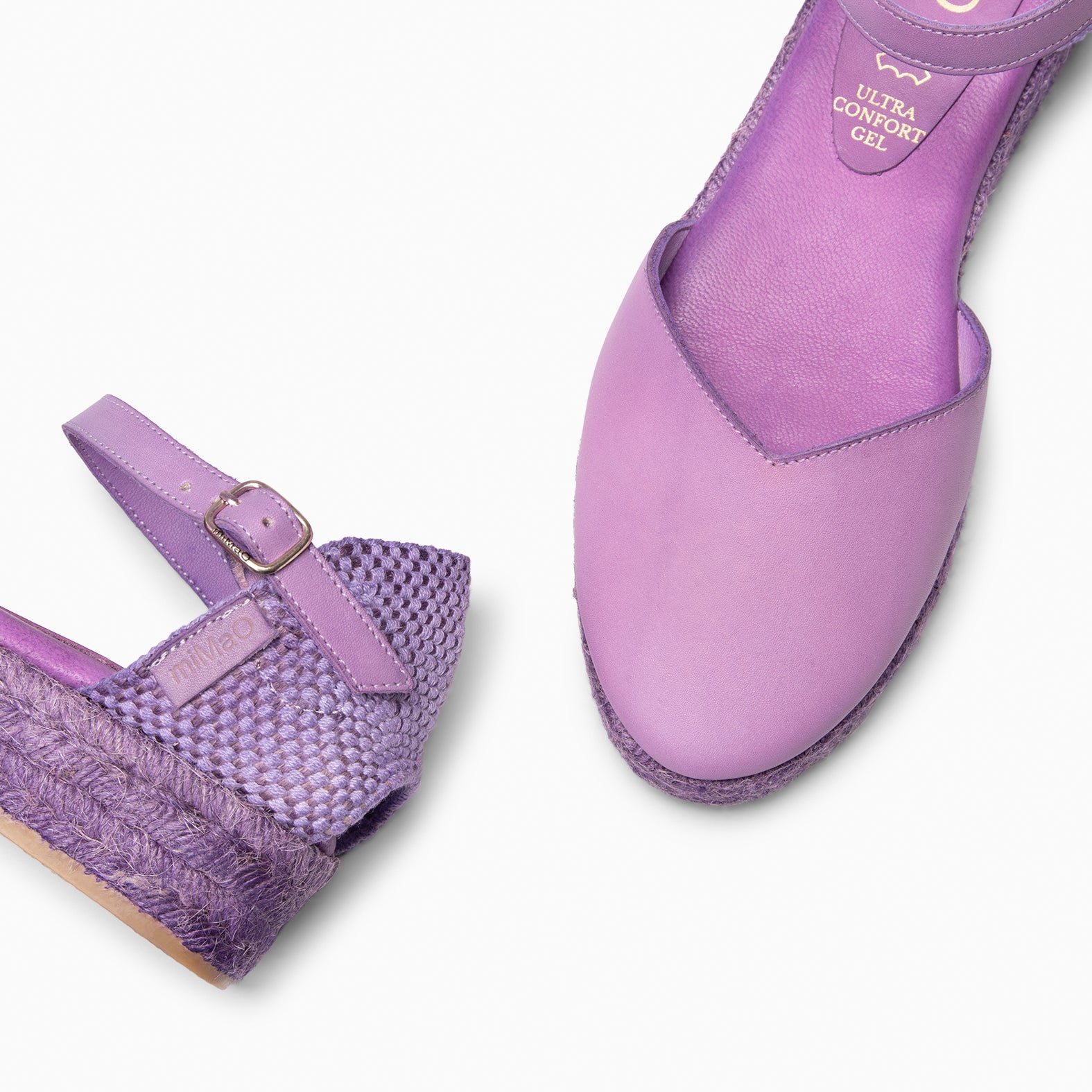 PRAVIA - Cuña de esparto con tintado natural VIOLETA