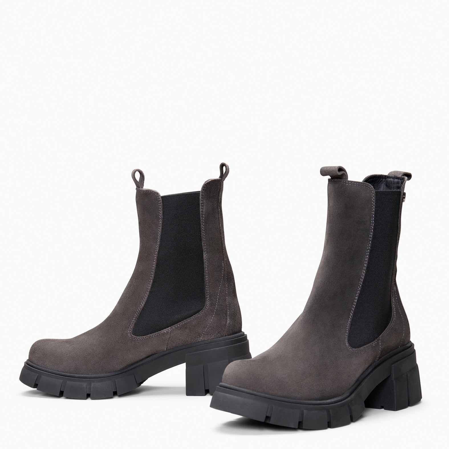 LUCIA - Botines Chelsea con plataforma GRIS