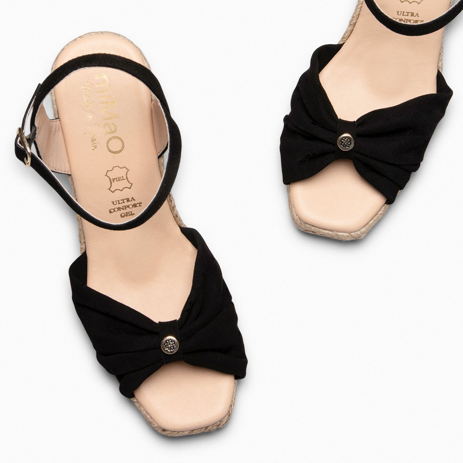 MIRASOL – BLACK high wedge espadrilles