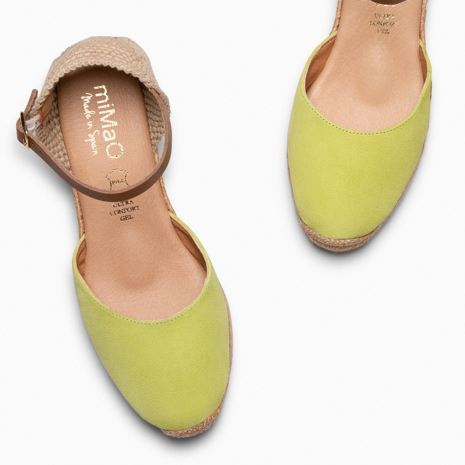 ALTEA – Espadrilles à talon compensé CITRON VERT