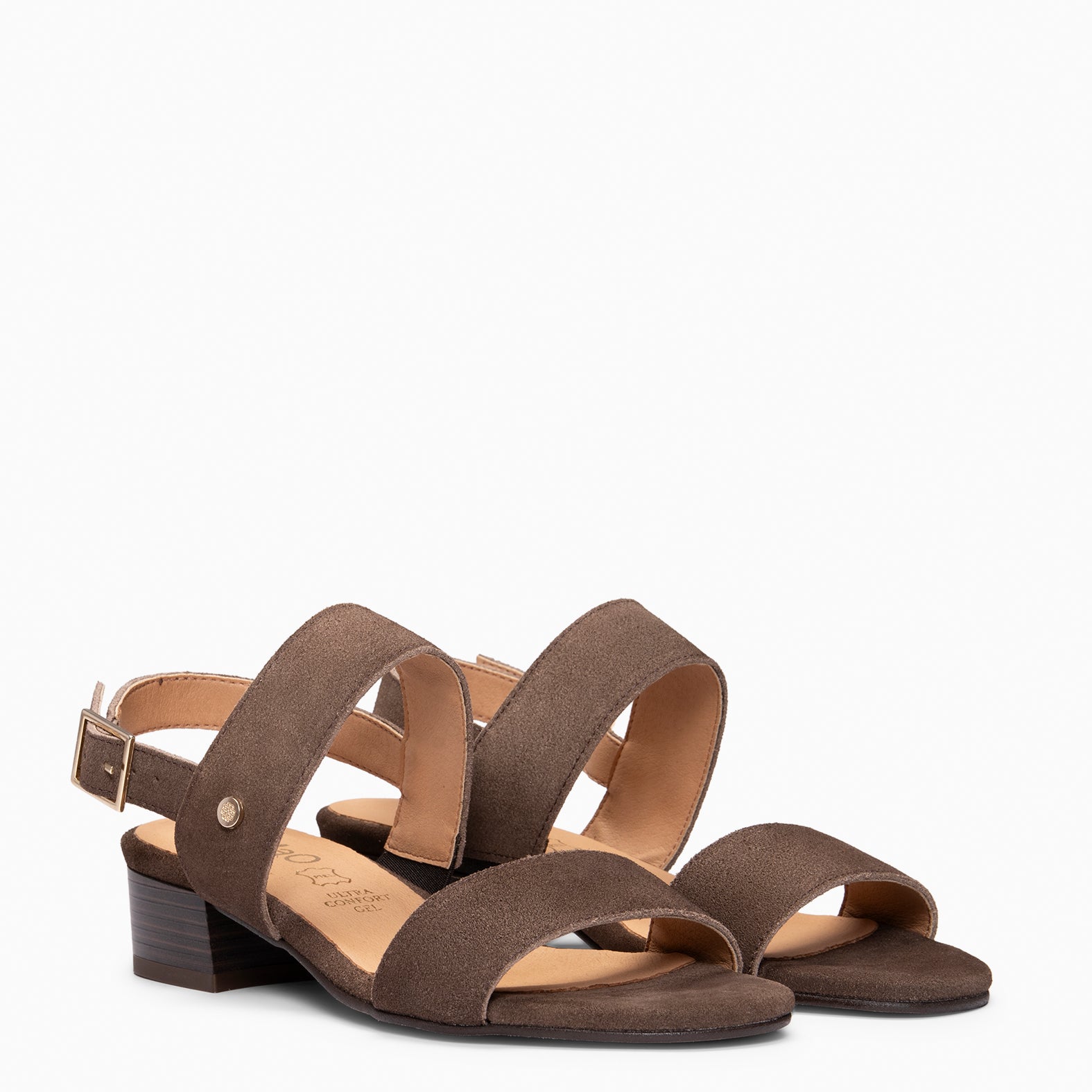 SIA - Sandalias de tacón ancho MARRON