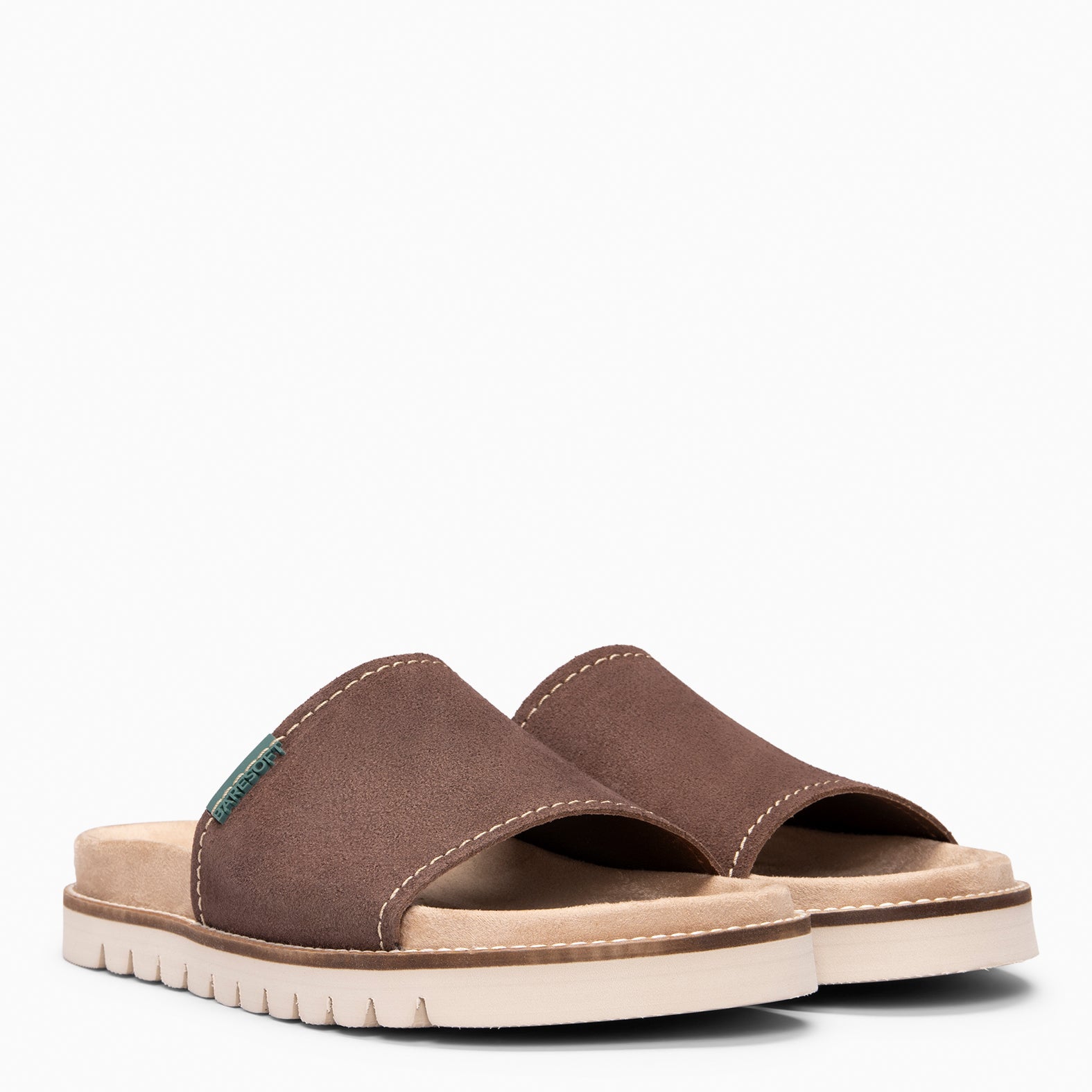 CUBA - Sandalias tipo pala de serraje MARRON